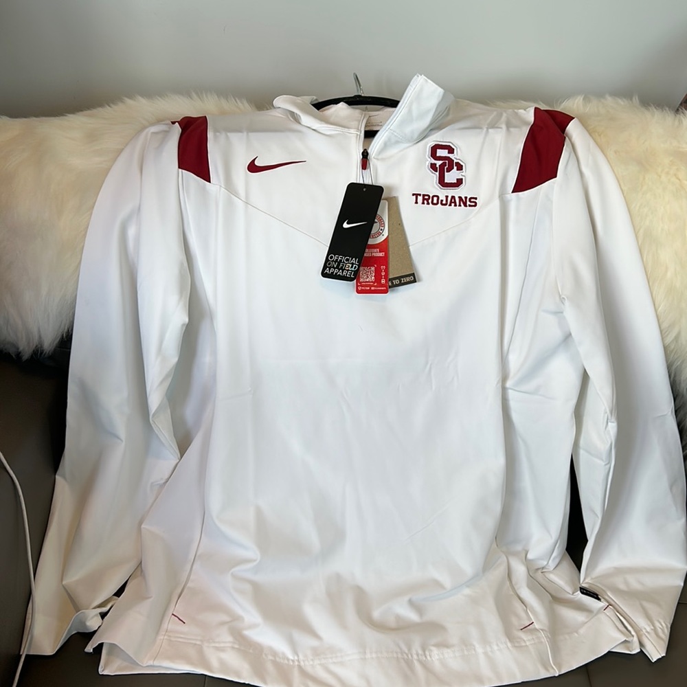USC Trojans official on field gear, lightweight overcoat